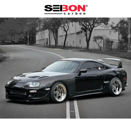 1993-1998年式 トヨタ スープラ用 セイボンカーボン TRスタイル カーボンファイバー製ボンネット　Seibon Carbon TR-Style Carbon Fiber Hood For 1993-1998 Toyota Supra (消費税、送料込み)