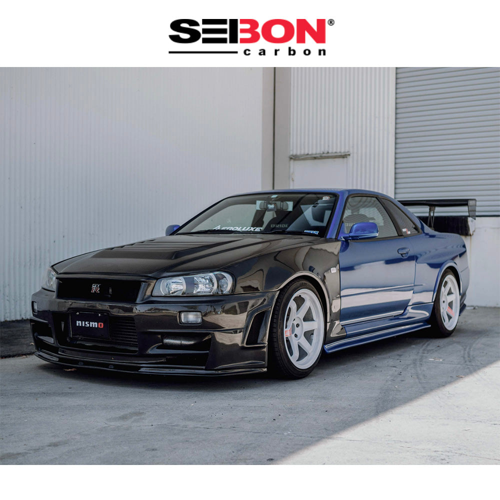 1999-2002年式日産スカイライン Ｒ３４用 セイボンカーボン DSスタイル カーボンファイバー製ボンネット　Seibon Carbon DS-Style Carbon Fiber Hood For 1999-2001 Nissan Skyline R34 GT-R (消費税、送料込み)
