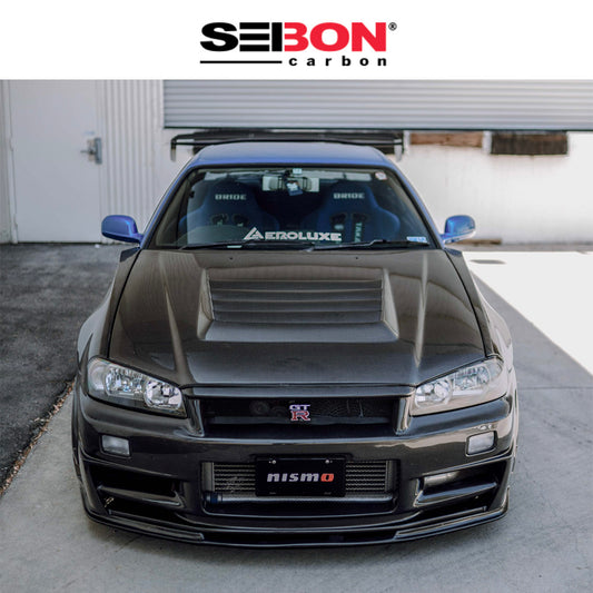 1999-2002年式日産スカイライン Ｒ３４用 セイボンカーボン DSスタイル カーボンファイバー製ボンネット　Seibon Carbon DS-Style Carbon Fiber Hood For 1999-2001 Nissan Skyline R34 GT-R (消費税、送料込み)