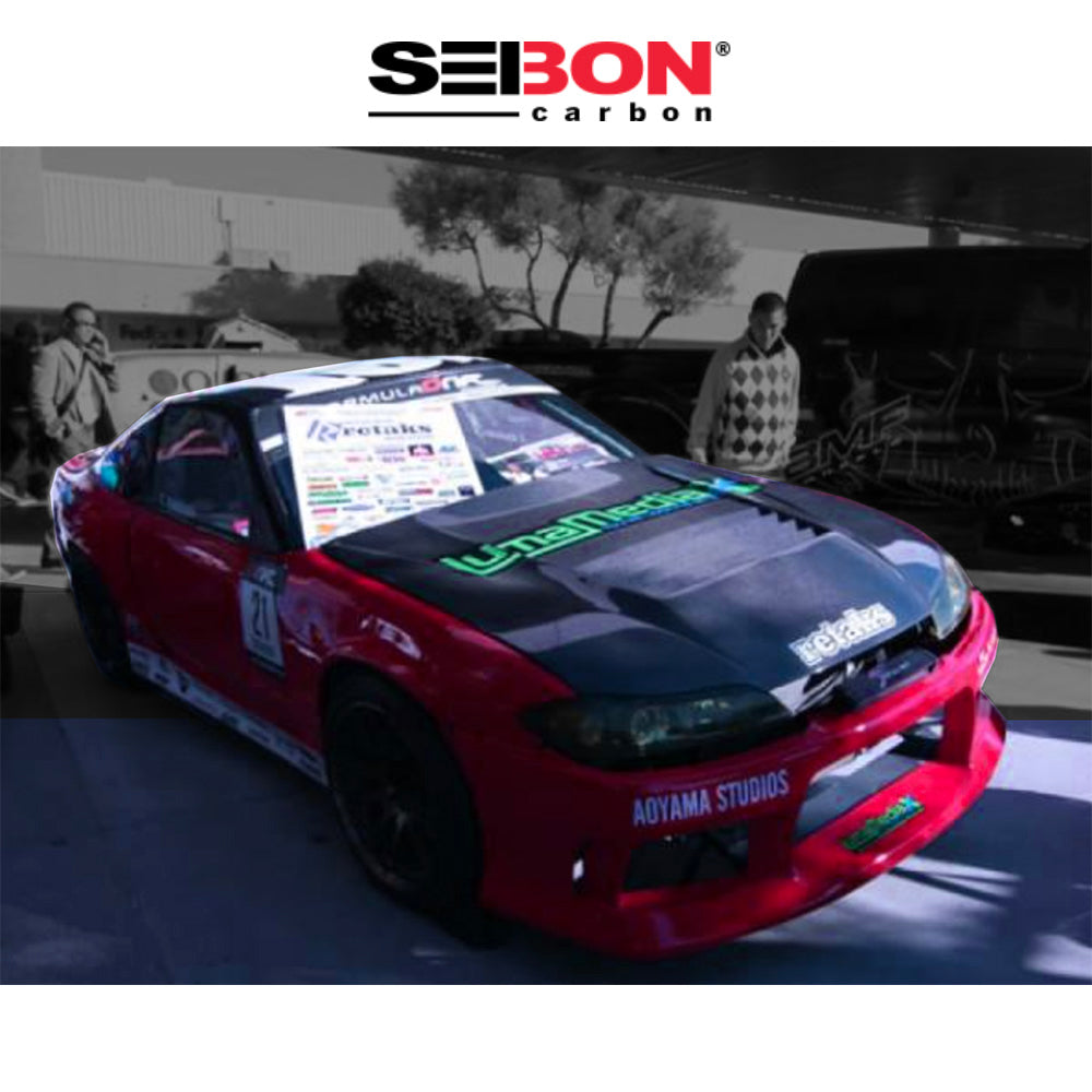 1999-2002年式日産 シルビアＳ１５用 セイボンカーボン DSスタイル カーボンファイバー製ボンネット　Seibon Carbon DS-Style Carbon Fiber Hood For 1999-2001 Nissan S15 (消費税、送料込み)