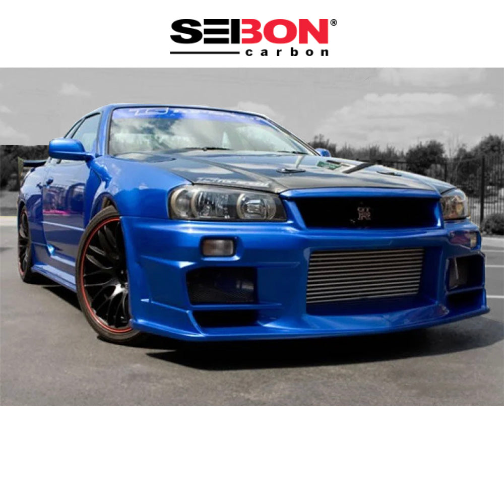 1999-2001年式日産スカイライン Ｒ３４用 セイボンカーボン 純正スタイル カーボンファイバー製ボンネット　Seibon Carbon OEM-Style Carbon Fiber Hood For 1999-2001 Nissan Skyline R34 GT-R (消費税、送料込み)