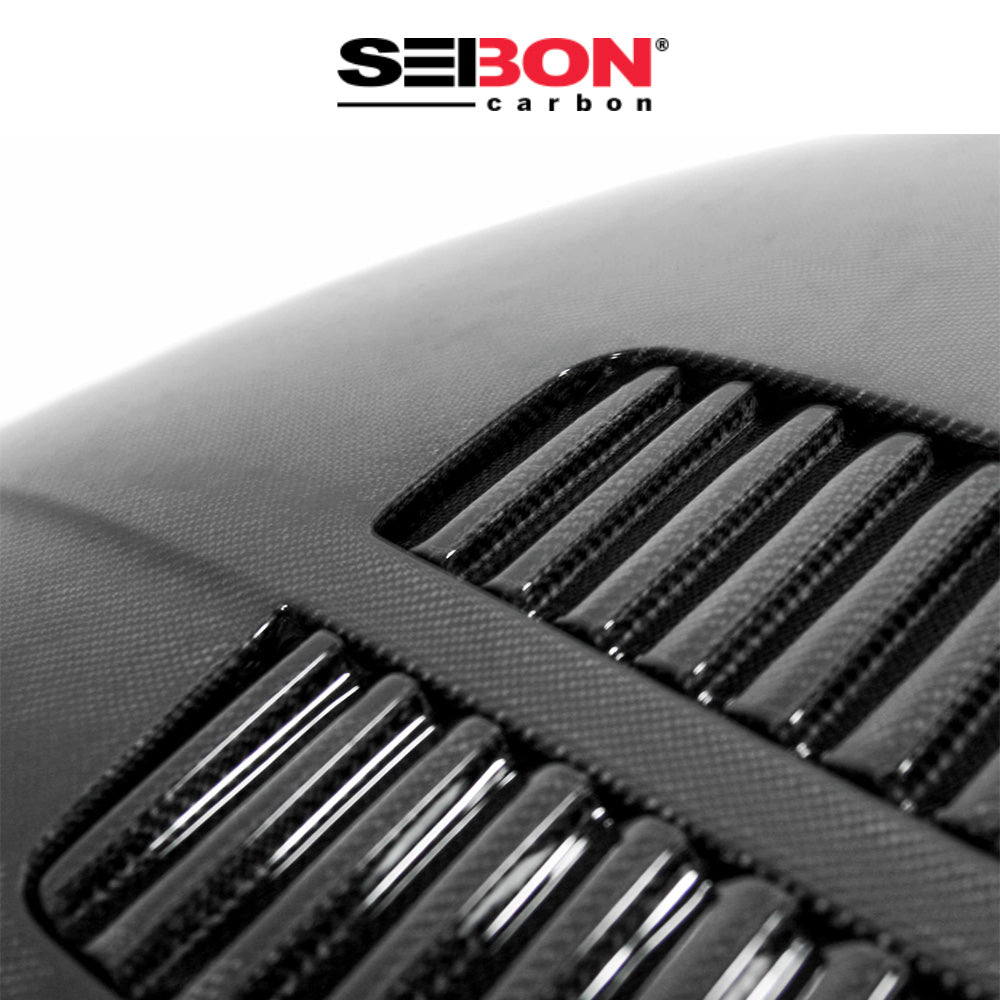 2007-2010年式 ＢＭＷ３シリーズクーペ用 セイボンカーボン GTRスタイル カーボンファイバー製ボンネット(ルーバーは装飾的デザインとなり放熱効果はありません)　Seibon Carbon GTR-Style Carbon Fiber Hood For 2007-2010 BMW E92 2DR, Pre LCI (Louvers Are Cosmetic - They Do NOT Vent Air) (消費税、送料込み)