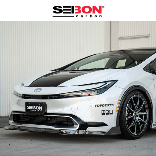 2023-2025年式トヨタ プリウス(Toyota Prius)用 セイボンカーボン MBスタイル カーボンファイバー製フロントリップ　Seibon Carbon MB-Style Carbon Fiber Front Lip For 2023-2025 Toyota Prius / Prius Prime (消費税、送料込み)