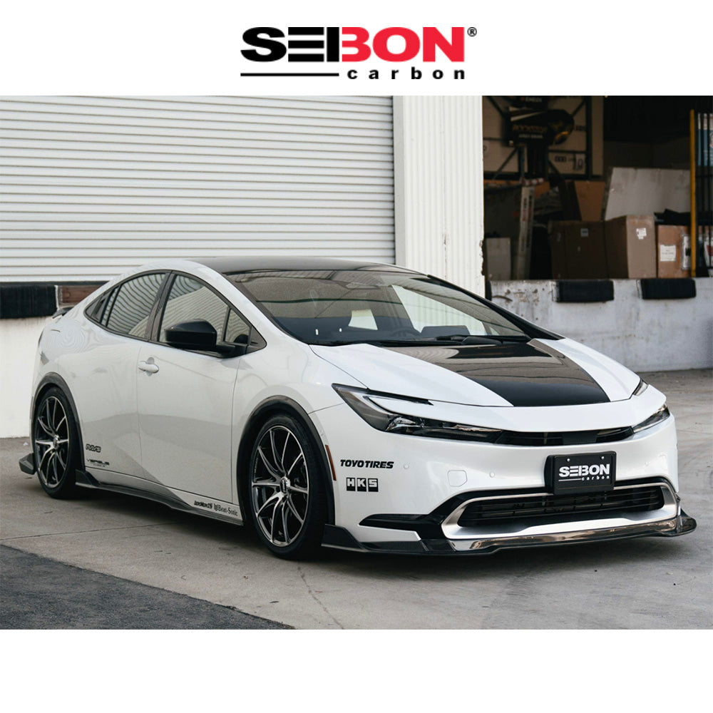 2023-2025年式トヨタ プリウス(Toyota Prius)用 セイボンカーボン MBスタイル カーボンファイバー製フロントリップ　Seibon Carbon MB-Style Carbon Fiber Front Lip For 2023-2025 Toyota Prius / Prius Prime (消費税、送料込み)