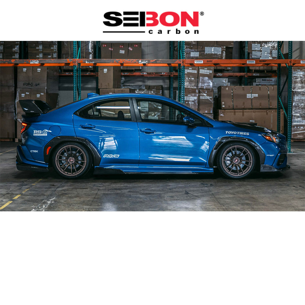 2022-2025年式 スバル WRX用 セイボンカーボン MBスタイル カーボンファイバー製サイドスカートセット Seibon Carbon Carbon MB-Style Carbon Fiber Side Skirts For 2022-2025 Subaru WRX (送料無料)
