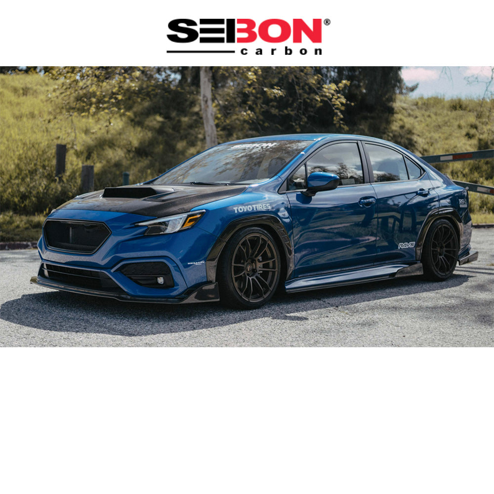 2022-2025年式 スバル WRX用 セイボンカーボン MBスタイル カーボンファイバー製サイドスカートセット Seibon Carbon Carbon MB-Style Carbon Fiber Side Skirts For 2022-2025 Subaru WRX (送料無料)