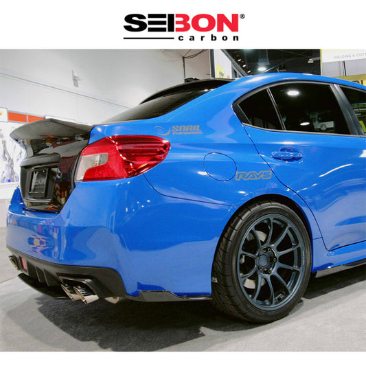2015-2017年式 スバル WRX STI 用 セイボンカーボン カーボンファイバー MBスタイル リアリップ Seibon Carbon MB-Style Carbon Fiber Rear Lip For 2015-2021 Subaru WRX/STI (送料無料)