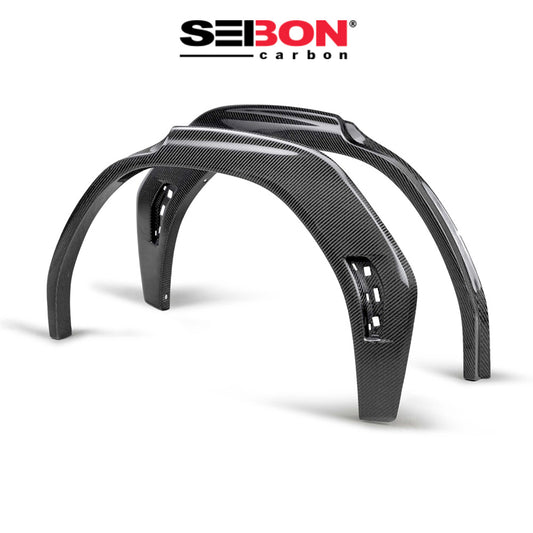 2022-2025年式 スバル WRX S4用 セイボンカーボン カーボンファイバー製リアフェンダートリムセット Seibon Carbon Carbon Fiber Rear Fender Trim For 2022-2025 Subaru WRX (消費税、送料込み)