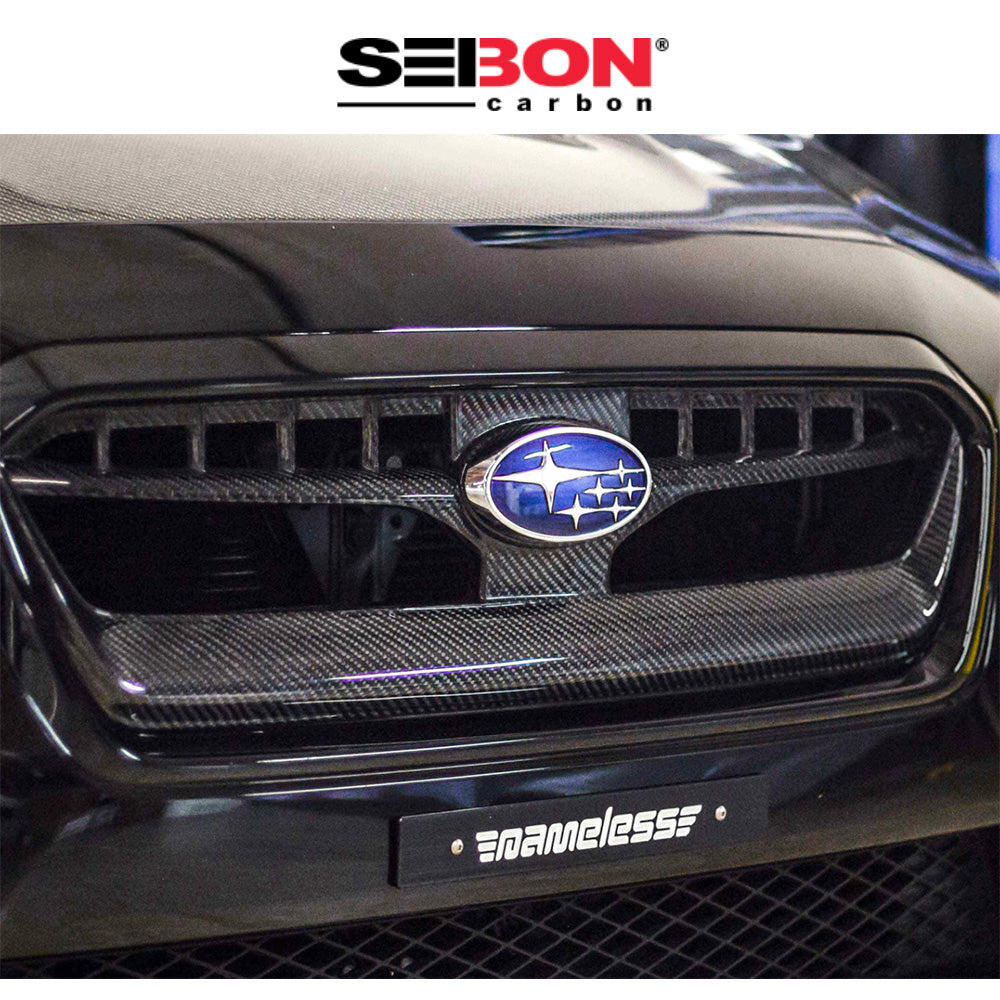 2015-2017年式 スバル WRX STI 用 セイボンカーボン カーボンファイバー OEMスタイル フロントグリル Seibon Carbon OEM-Style Carbon Fiber Front Grille For 2015-2017 Subaru WRX/STi (送料無料)