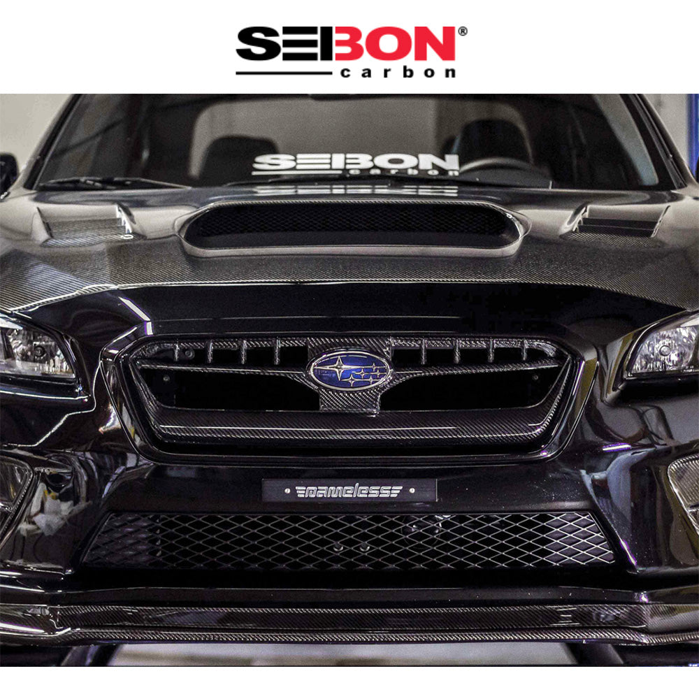 2015-2017年式 スバル WRX STI 用 セイボンカーボン カーボンファイバー OEMスタイル フロントグリル Seibon Carbon OEM-Style Carbon Fiber Front Grille For 2015-2017 Subaru WRX/STi (送料無料)