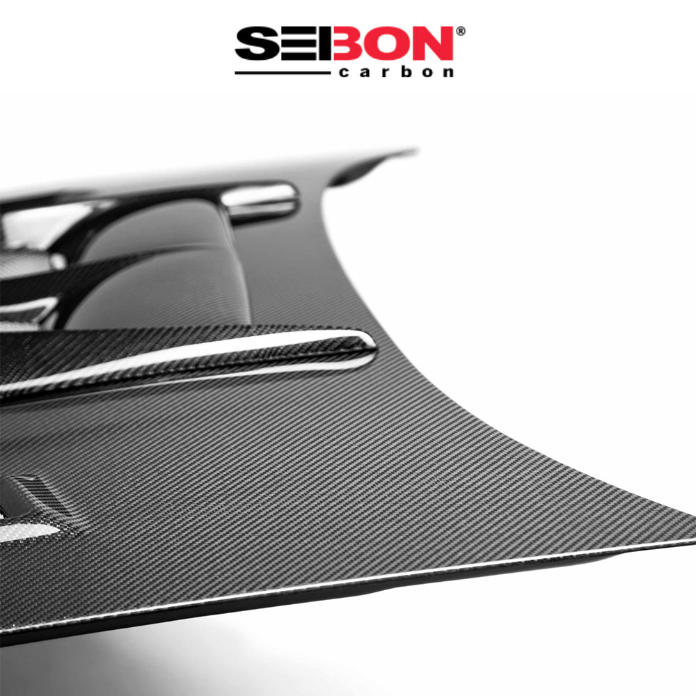 2004-2005年式 スバル WRX STI 用 セイボンカーボン CWスタイル カーボンファイバー製ボンネット　Seibon Carbon CW-Style Carbon Fiber Hood For 2004-2005 Subaru Impreza/WRX/STi (消費税、送料込み)
