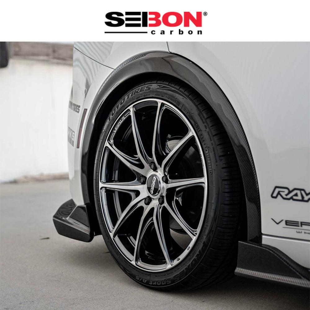 2023-2025年式トヨタ プリウス(Toyota Prius)用 セイボンカーボン カーボンファイバー製リアフェンダートリムセット　Seibon Carbon Carbon Fiber Rear Fender Trims For 2023-2025 Toyota Prius / Prius Prime (消費税、送料込み)