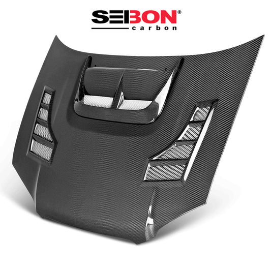 2004-2005年式 スバル WRX STI 用 セイボンカーボン CWスタイル カーボンファイバー製ボンネット　Seibon Carbon CW-Style Carbon Fiber Hood For 2004-2005 Subaru Impreza/WRX/STi (消費税、送料込み)