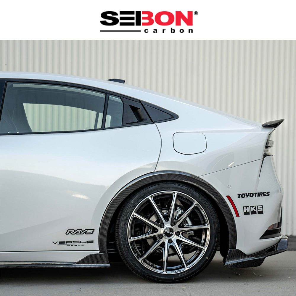 2023-2025年式トヨタ プリウス(Toyota Prius)用 セイボンカーボン カーボンファイバー製リアフェンダートリムセット　Seibon Carbon Carbon Fiber Rear Fender Trims For 2023-2025 Toyota Prius / Prius Prime (消費税、送料込み)