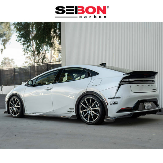 2023-2025年式トヨタ プリウス(Toyota Prius)用 セイボンカーボン カーボンファイバー製リアフェンダートリムセット　Seibon Carbon Carbon Fiber Rear Fender Trims For 2023-2025 Toyota Prius / Prius Prime (消費税、送料込み)