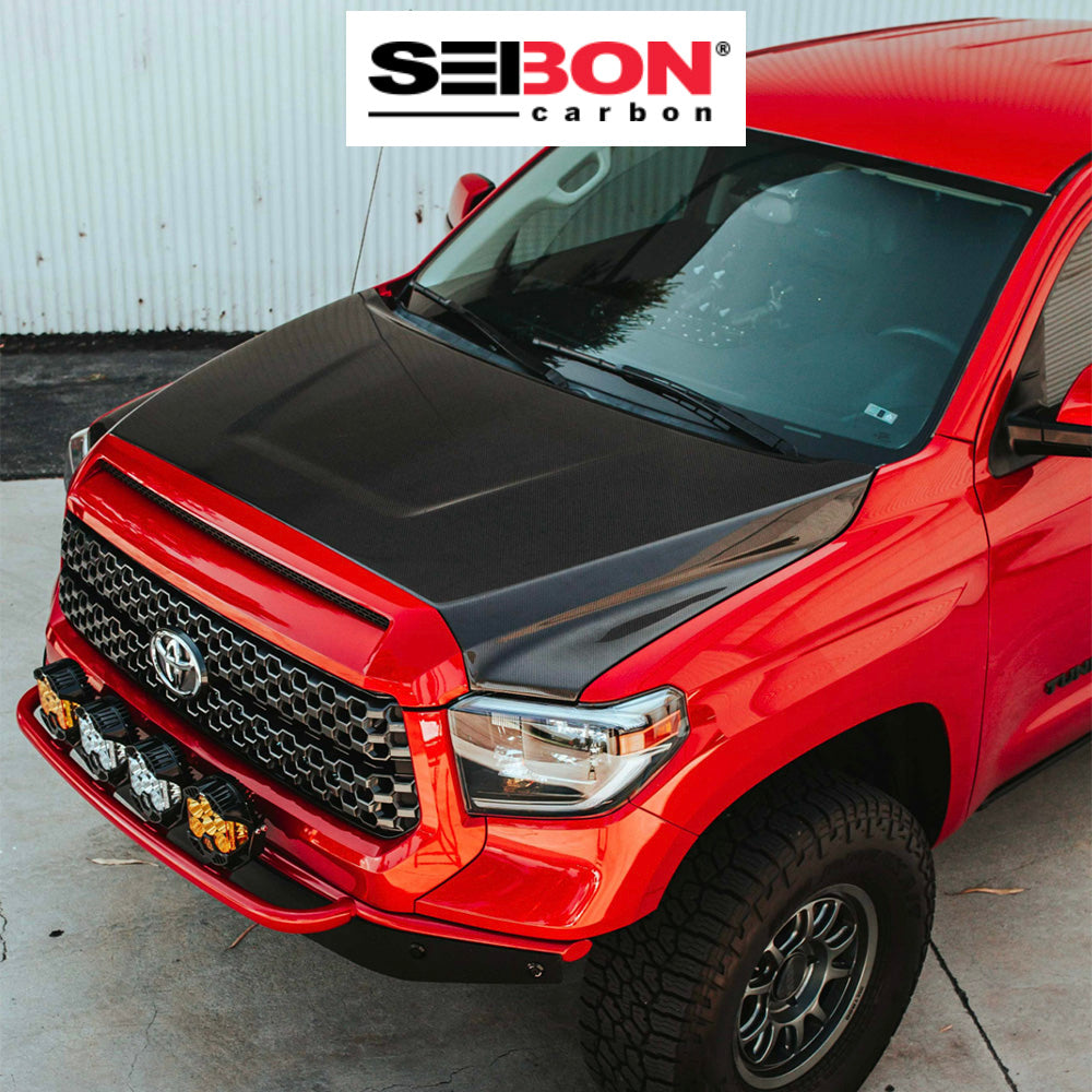 2014-2021年式 トヨタ タンドラ用 セイボンカーボン カーボンファイバー OEMスタイル ボンネット Seibon Carbon OEM-Style Carbon Fiber Hood For 2014-2021 Toyota Tundra (送料無料)
