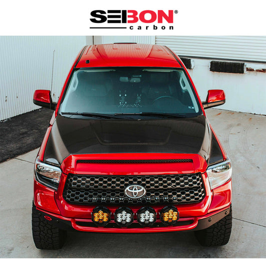 2014-2021年式 トヨタ タンドラ用 セイボンカーボン カーボンファイバー OEMスタイル ボンネット Seibon Carbon OEM-Style Carbon Fiber Hood For 2014-2021 Toyota Tundra (送料無料)