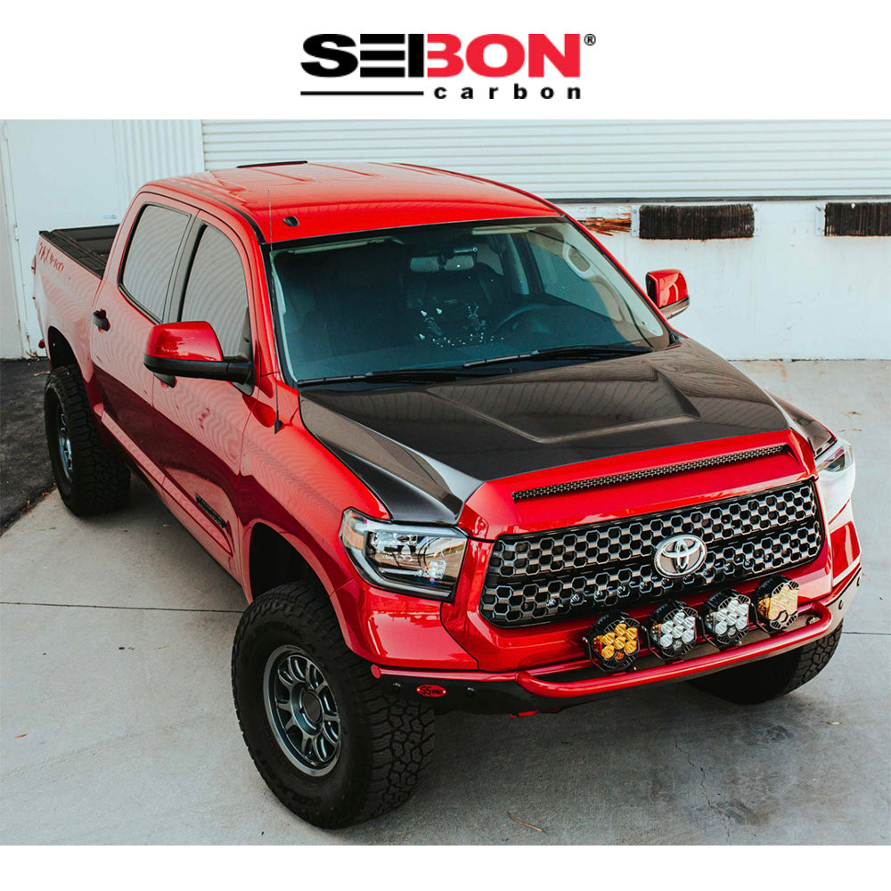 2014-2021年式 トヨタ タンドラ用 セイボンカーボン カーボンファイバー OEMスタイル ボンネット Seibon Carbon OEM-Style Carbon Fiber Hood For 2014-2021 Toyota Tundra (送料無料)