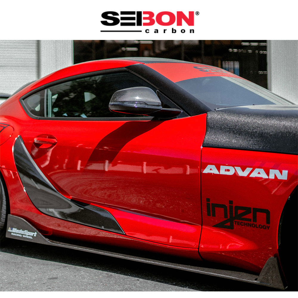 2020-2024年式 トヨタ スープラ用 セイボンカーボン カーボンファイバー ミラーカバーセット Seibon Carbon Carbon Fiber Mirror Caps For 2020-2024 Toyota GR Supra (送料無料)
