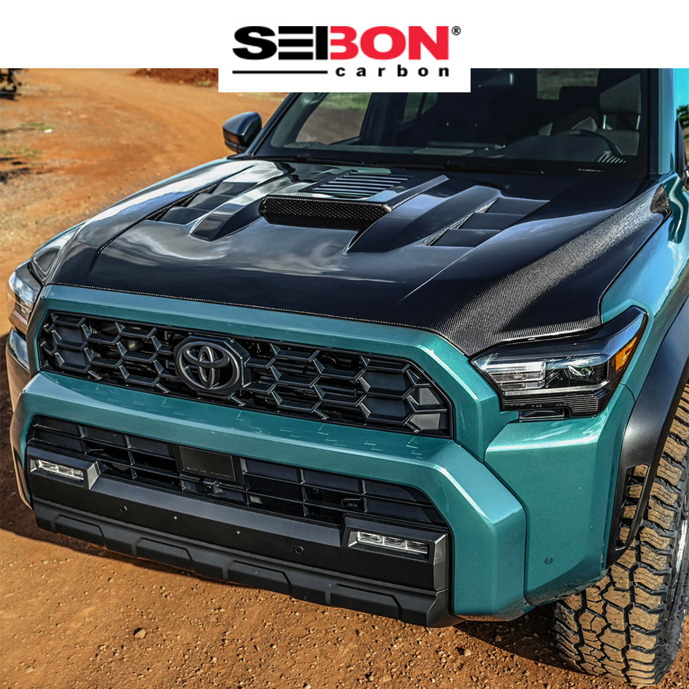 2024-2025年式 トヨタ タコマ用 セイボンカーボン カーボンファイバー TSスタイル ボンネット Seibon Carbon TS-Style Carbon Fiber Hood For 2024-2025 Toyota Tacoma / 2025 Toyota 4Runner (送料無料)