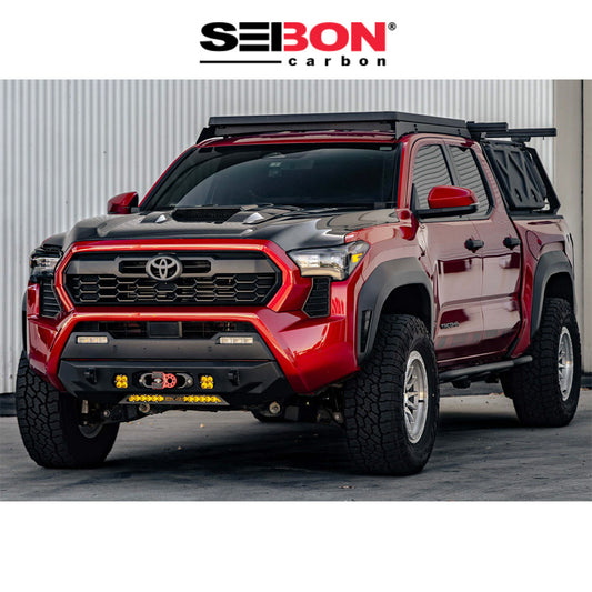 2024-2025年式 トヨタ タコマ用 セイボンカーボン カーボンファイバー TRスタイル ボンネット Seibon Carbon TR-Style Carbon Fiber Hood For 2024-2025 Toyota Tacoma / 2025 Toyota 4Runner (送料無料)
