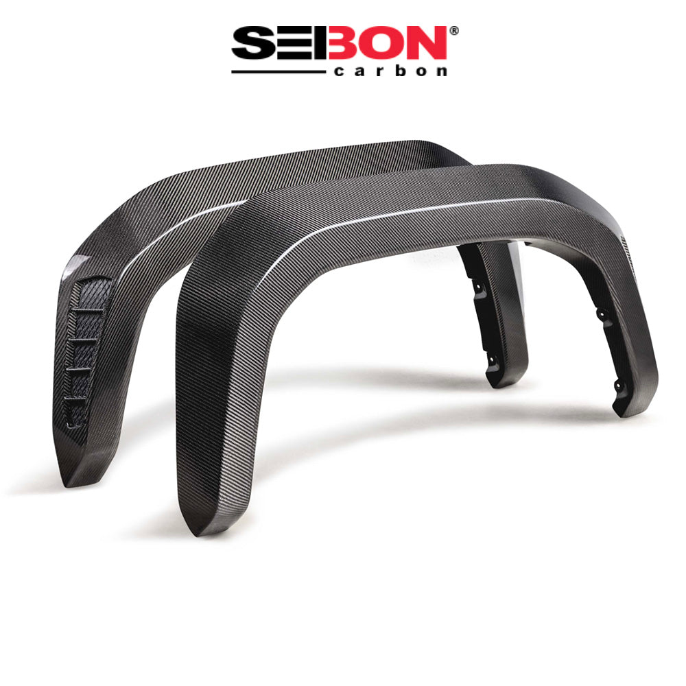 2024-2025年式 トヨタ タコマ用 セイボンカーボン カーボンファイバー リアフェンダーフレアセット Seibon Carbon Carbon Fiber Rear Fender Flares For 2024-2025 Toyota Tacoma (送料無料)