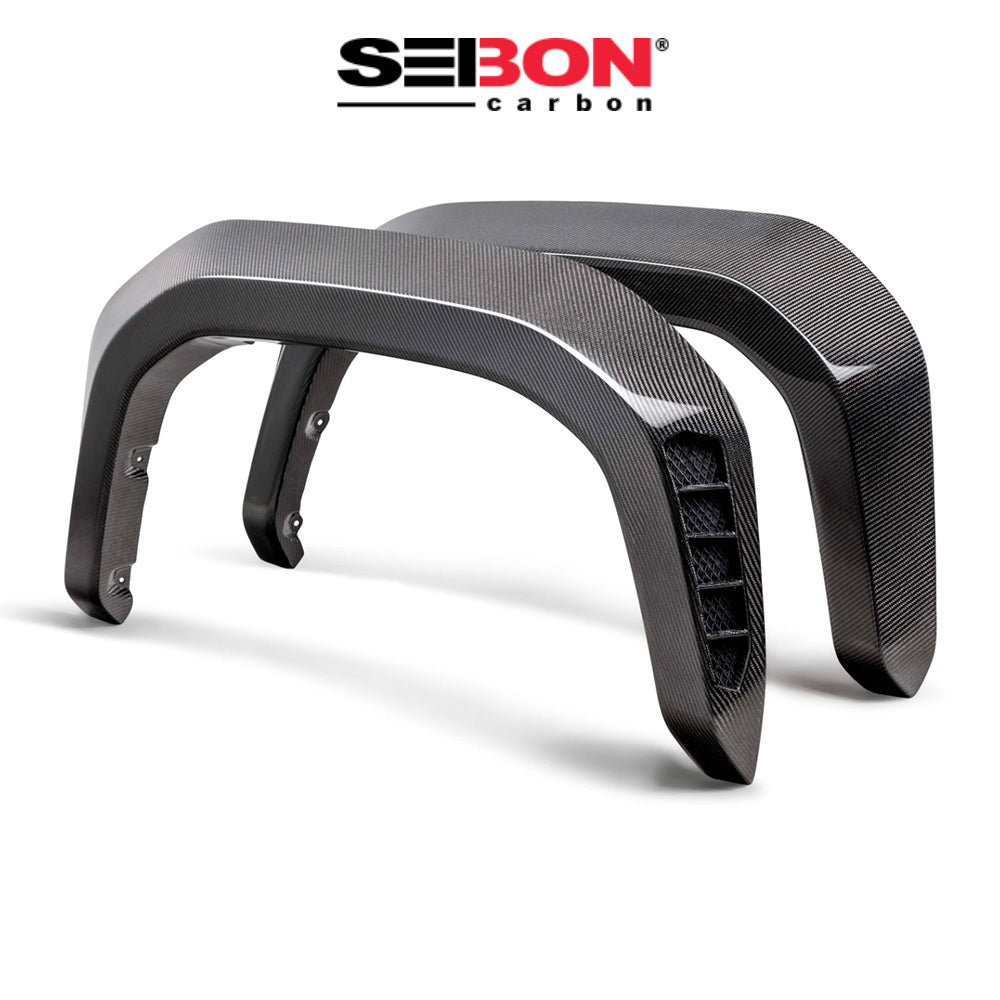 2024-2025年式 トヨタ タコマ用 セイボンカーボン カーボンファイバー リアフェンダーフレアセット Seibon Carbon Carbon Fiber Rear Fender Flares For 2024-2025 Toyota Tacoma (送料無料)