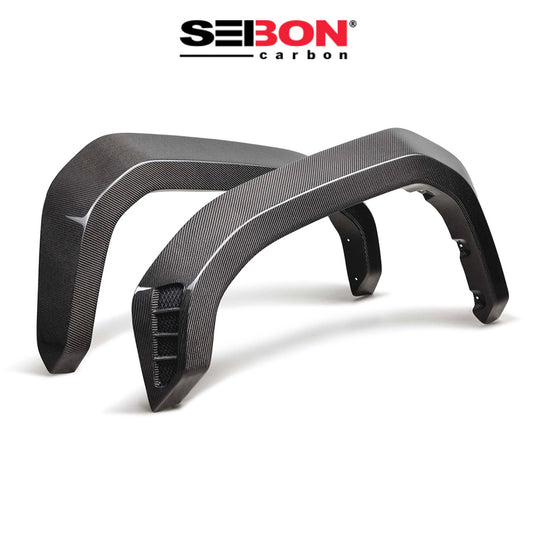 2024-2025年式 トヨタ タコマ用 セイボンカーボン カーボンファイバー フロントフェンダーフレアセット Seibon Carbon Carbon Fiber Front Fender Flares For 2024-2025 Toyota Tacoma (送料無料)