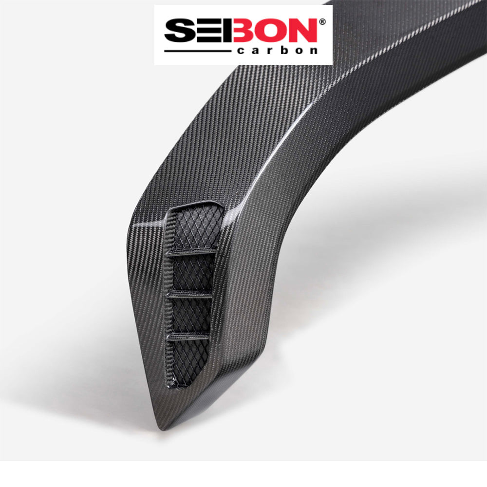 2024-2025年式 トヨタ タコマ用 セイボンカーボン カーボンファイバー フロントフェンダーフレアセット Seibon Carbon Carbon Fiber Front Fender Flares For 2024-2025 Toyota Tacoma (送料無料)