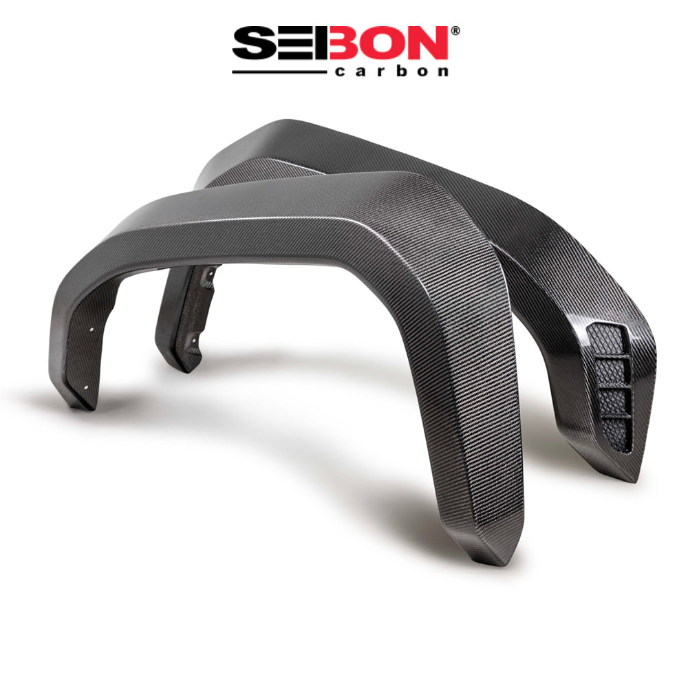 2024-2025年式 トヨタ タコマ用 セイボンカーボン カーボンファイバー フロントフェンダーフレアセット Seibon Carbon Carbon Fiber Front Fender Flares For 2024-2025 Toyota Tacoma (送料無料)