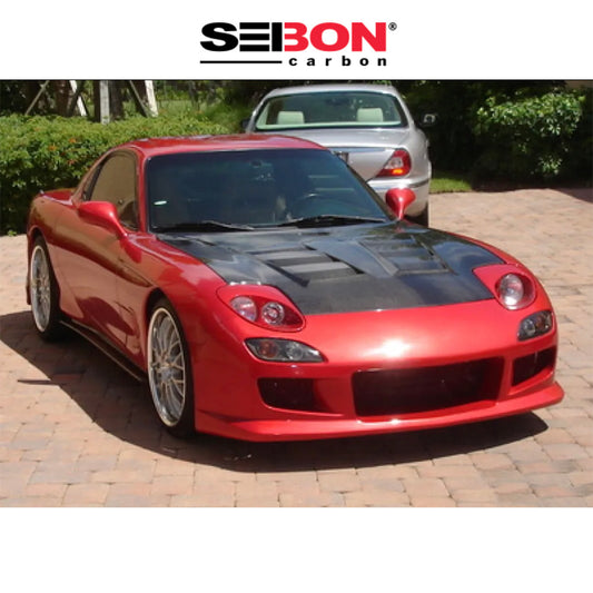 1993-2002年式 マツダ ＲＸ－７用 セイボンカーボン TSスタイル カーボンファイバー製ボンネット　Seibon Carbon TS-Style Carbon Fiber Hood For 1993-2002 Mazda RX-7 (消費税、送料込み)