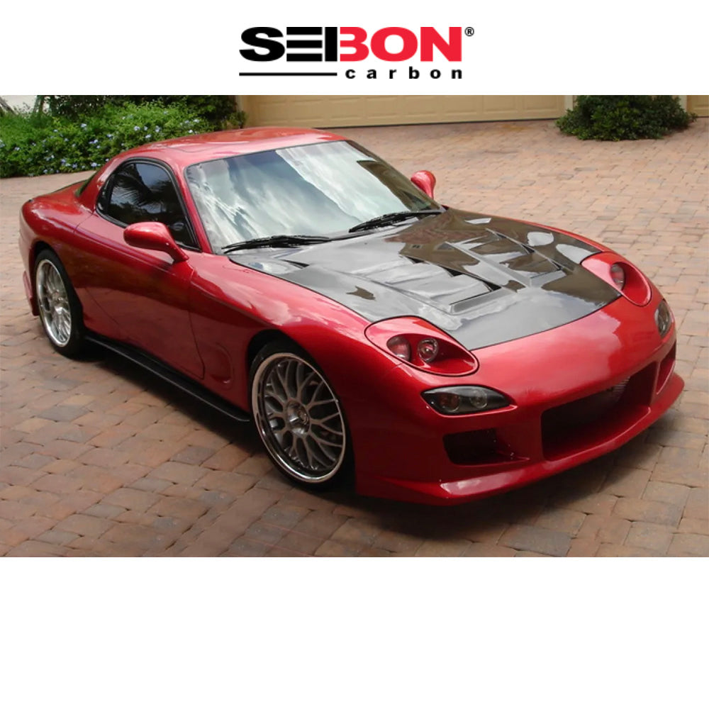 1993-2002年式 マツダ ＲＸ－７用 セイボンカーボン TSスタイル カーボンファイバー製ボンネット　Seibon Carbon TS-Style Carbon Fiber Hood For 1993-2002 Mazda RX-7 (消費税、送料込み)