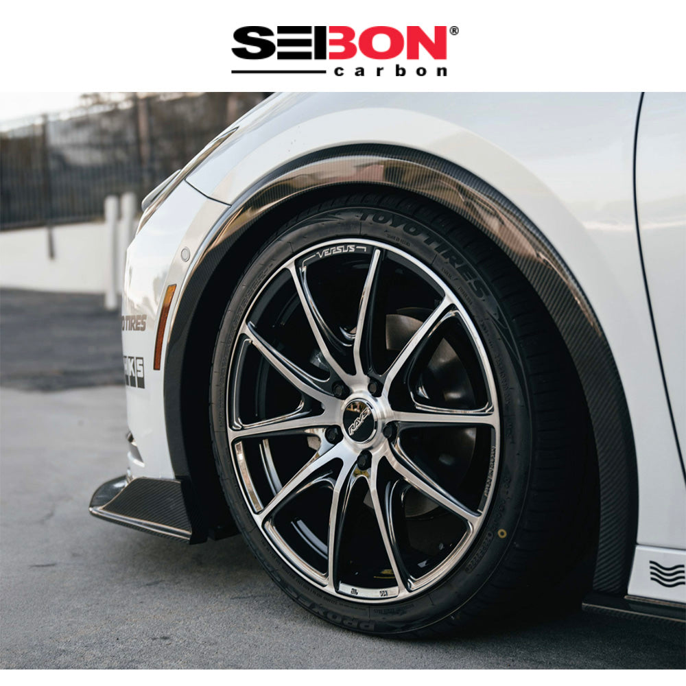 2023-2025年式トヨタ プリウス(Toyota Prius)用 セイボンカーボン カーボンファイバー製フロントフェンダートリムセット　Seibon Carbon Carbon Fiber Front Fender Trims For 2023-2025 Toyota Prius / Prius Prime (消費税、送料込み)
