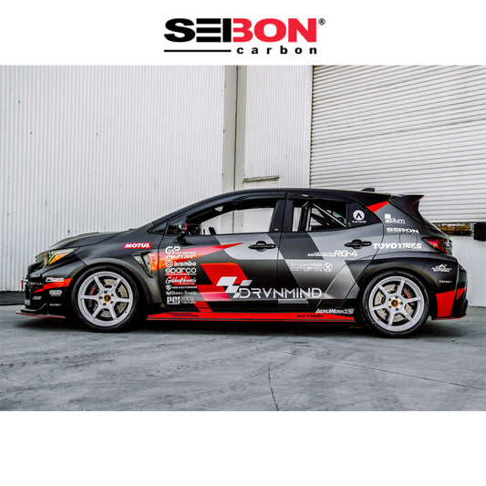 2023-2025年式トヨタ ＧＲカローラ用 セイボンカーボン MBスタイル カーボンファイバー製サイドスカートセット　Seibon Carbon MB-Style Carbon Fiber Side Skirts For 2023-2025 Toyota GR Corolla (消費税、送料込み)