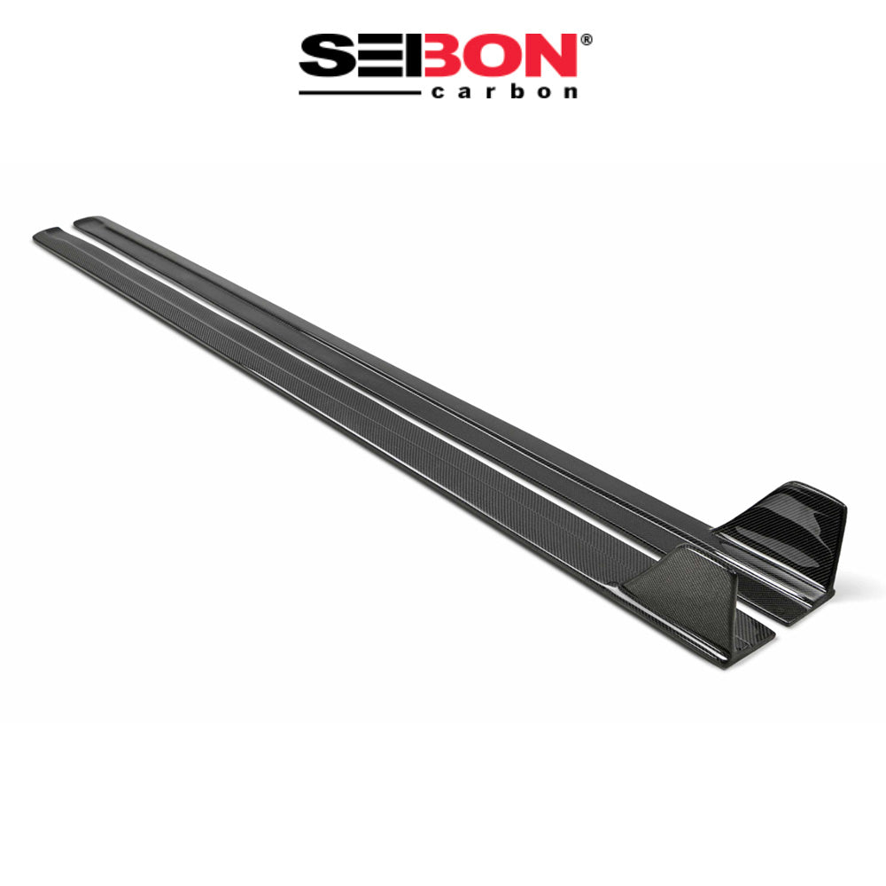 2016-2021年式 ホンダ シビック用 セイボンカーボン TRスタイル カーボンファイバー製サイドスカートセット　Seibon Carbon TR-Style Carbon Fiber Side Skirts For 2016-2021 Honda Civic 4 Dr (消費税、送料込み)