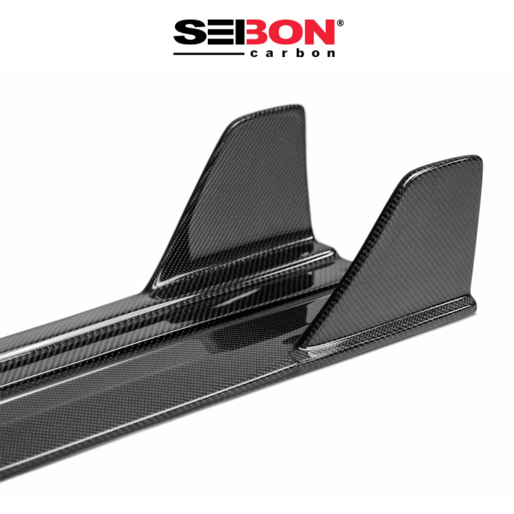 2016-2021年式 ホンダ シビック用 セイボンカーボン TRスタイル カーボンファイバー製サイドスカートセット　Seibon Carbon TR-Style Carbon Fiber Side Skirts For 2016-2021 Honda Civic 4 Dr (消費税、送料込み)