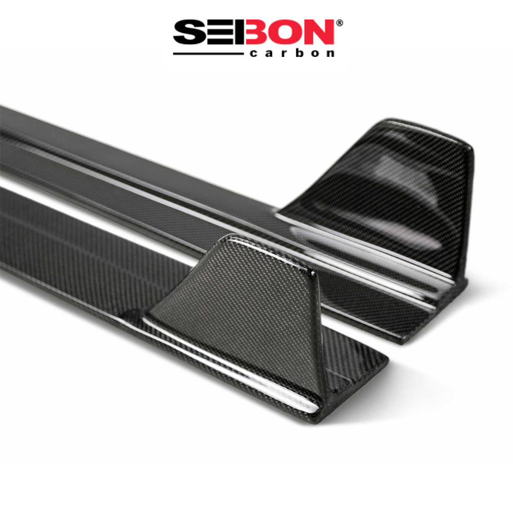 2016-2021年式 ホンダ シビック用 セイボンカーボン TRスタイル カーボンファイバー製サイドスカートセット　Seibon Carbon TR-Style Carbon Fiber Side Skirts For 2016-2021 Honda Civic 4 Dr (消費税、送料込み)
