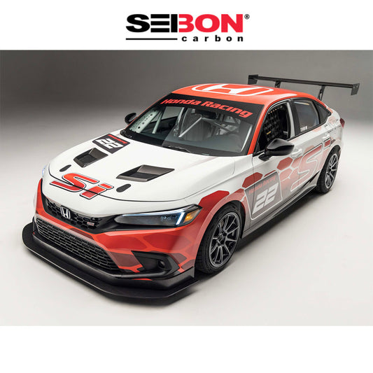 2022-2025年式 ホンダシビック用 セイボンカーボン THRWスタイル カーボンファイバー製ボンネット　Seibon Carbon THRW-Style Carbon Fiber Hood For 2022-2023 Honda Civic 4 DR (消費税、送料込み)