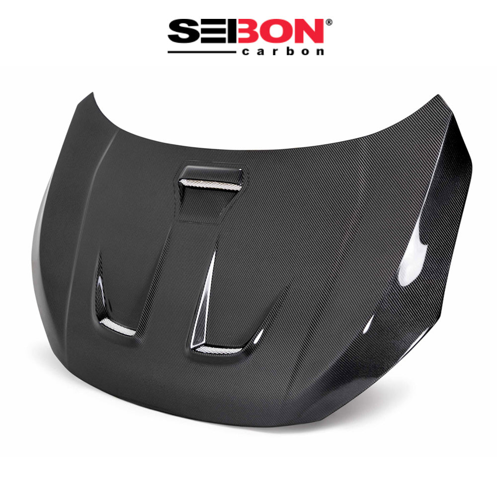 2016-2021年式 ホンダ シビック用 セイボンカーボン MRスタイル カーボンファイバー製ボンネット　Seibon Carbon MR-Style Carbon Fiber Hood For 2016-2021 Honda Civic 2DR/4DR (消費税、送料込み)