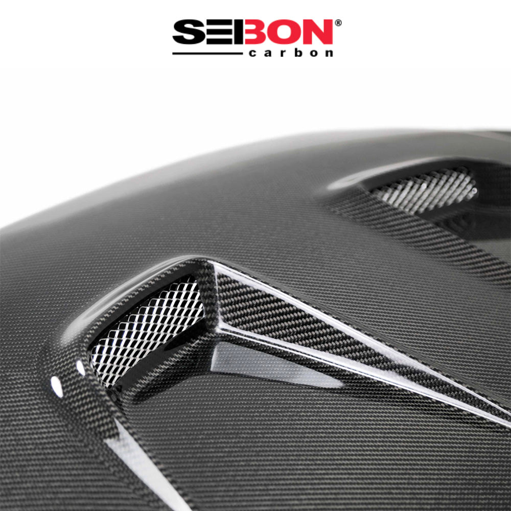2016-2021年式 ホンダ シビック用 セイボンカーボン MRスタイル カーボンファイバー製ボンネット　Seibon Carbon MR-Style Carbon Fiber Hood For 2016-2021 Honda Civic 2DR/4DR (消費税、送料込み)