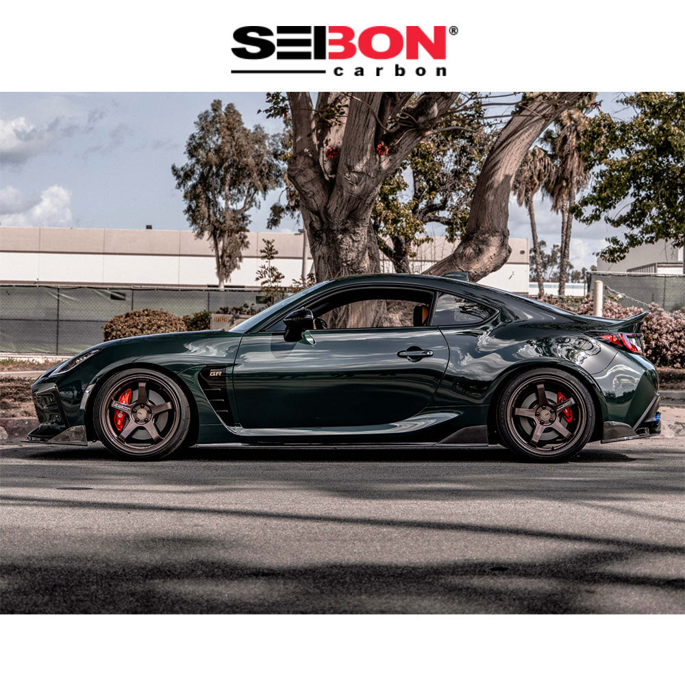 2022-2025年式 トヨタ ＧＲ８６用 セイボンカーボン MBスタイル カーボンファイバー製サイドスカートセット Seibon Carbon MB-Style Carbon Fiber Side Skirts For 2022-2025 Toyota GR86 / Subaru BRZ (消費税、送料込み)