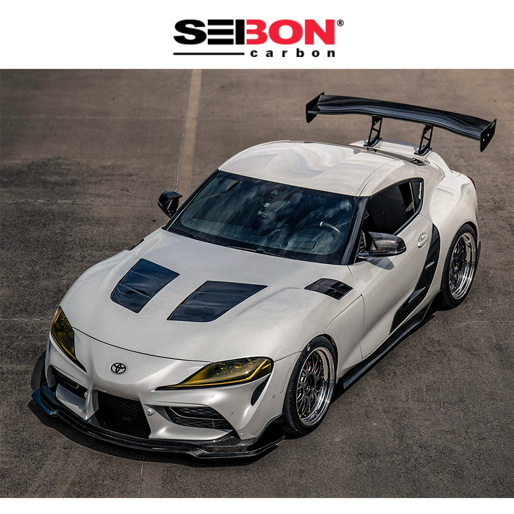 2020-2026年式 トヨタ GR スープラ用 セイボンカーボン カーボンファイバー TSIIスタイル ダブルサイドボンネット Seibon Carbon TSII-Style Double Sided Carbon Fiber Hood For 2020-2026 Toyota GR Supra (送料無料)