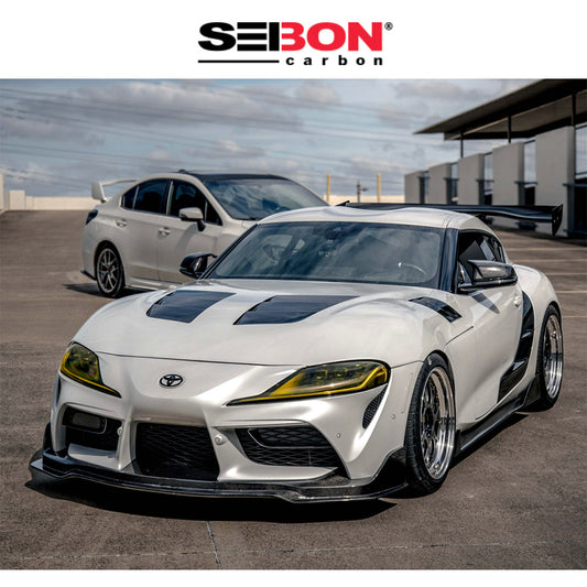 2020-2026年式 トヨタ GRスープラ用 セイボンカーボン カーボンファイバー TSIIスタイル ダブルサイドボンネット Seibon Carbon TSII-Style Double Sided Carbon Fiber Hood For 2020-2026 Toyota GR Supra (送料無料)