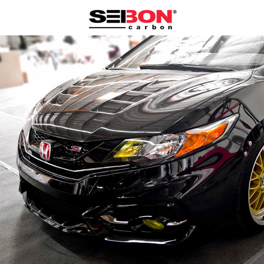 2014-2015年式 ホンダ シビック クーペ用 セイボンカーボン TSスタイル カーボンファイバー製ボンネット　Seibon Carbon TS-Style Carbon Fiber Hood For 2014-2015 Honda Civic 2DR (消費税、送料込み)