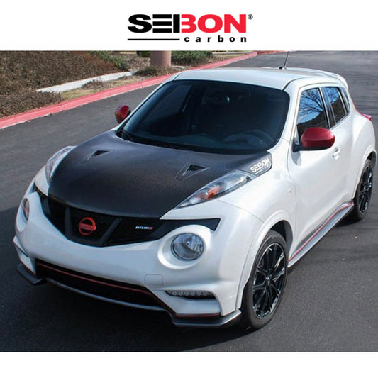 2011-2017年式日産 ジューク用 セイボンカーボン GTRスタイル カーボンファイバー製ボンネット　Seibon Carbon GTR-Style Carbon Fiber Hood For 2011-2017 Nissan Juke (消費税、送料込み)