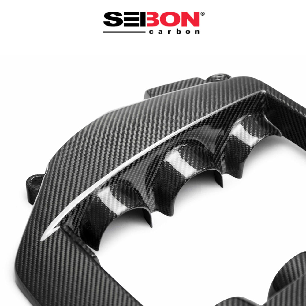 2009-2024年式 日産 GT-R用 セイボンカーボン  純正スタイルのカーボンファイバー製エンジンカバー Seibon Carbon OEM-Style Carbon Fiber Engine Cover For 2009-2024 Nissan GT-R (送料無料)