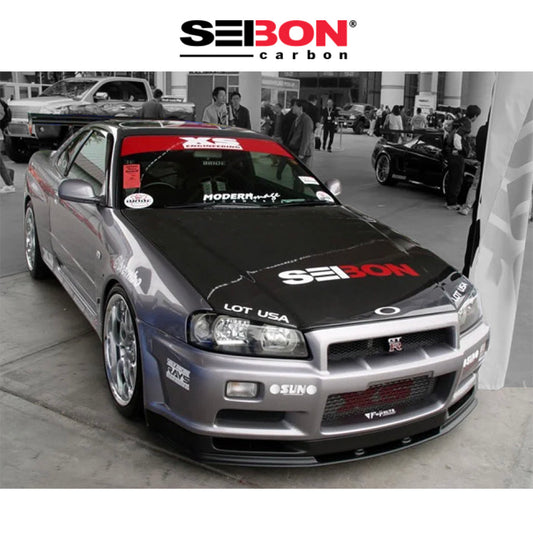 1999-2001年式日産スカイライン Ｒ３４用 セイボンカーボン 純正スタイル カーボンファイバー製ボンネット　Seibon Carbon OEM-Style Carbon Fiber Hood For 1999-2001 Nissan Skyline R34 GT-R (消費税、送料込み)
