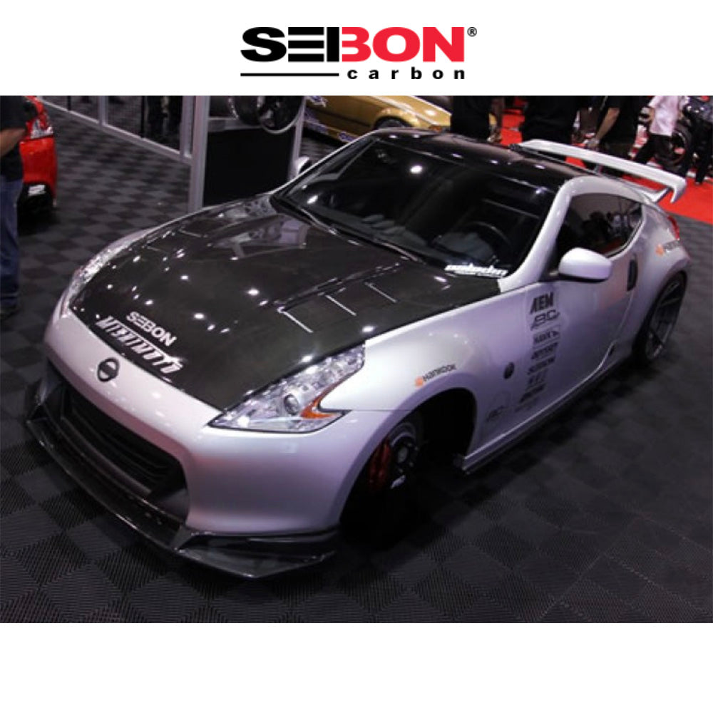 2009-2020年式 日産フェアレディＺ用 セイボンカーボン TSスタイル カーボンファイバー製ボンネット　Seibon Carbon TS-Style Carbon Fiber Hood For 2009-2020 Nissan 370Z (消費税、送料込み)