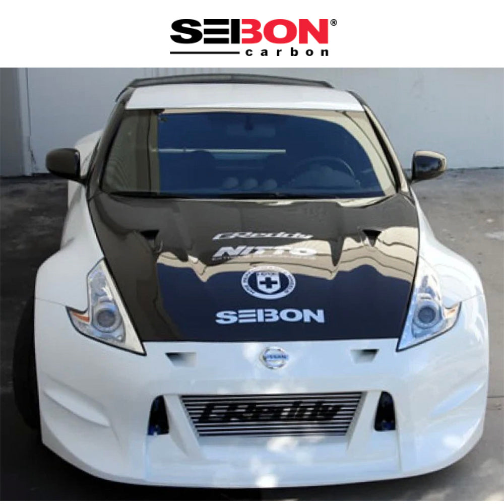 2009-2020年式 日産フェアレディＺ用 セイボンカーボン GT-Rスタイル カーボンファイバー製ボンネット　Seibon Carbon GTR-Style Carbon Fiber Hood For 2009-2020 Nissan 370Z (消費税、送料込み)