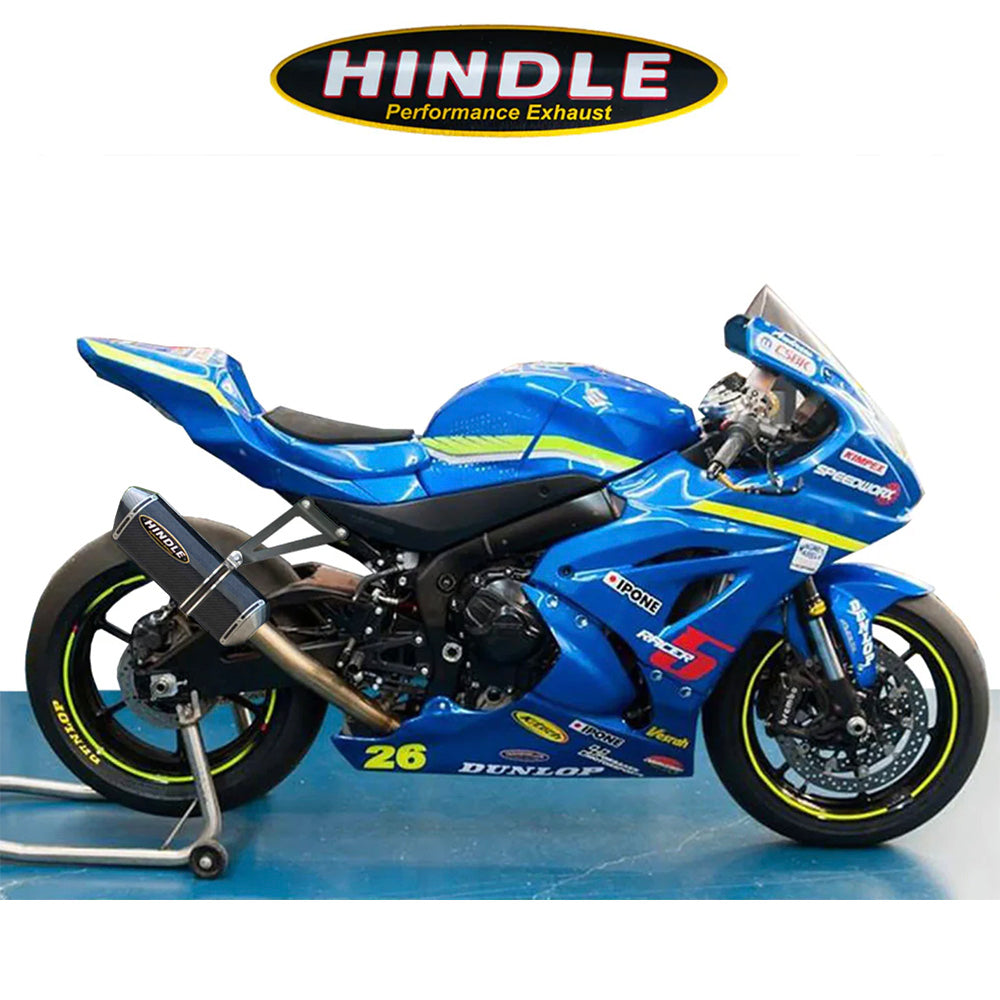2017-2025年式 スズキ ＧＳＸ－Ｒ１０００Ｒ用 ヒンドル製 エボリューション フルシステム(カーボン製マフラー、カーボンキャップ付き)　Hindle Evolution Full System Suzuki GSXR1000 2017-21 (消費税、送料込み)